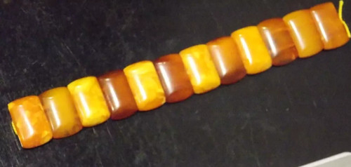 Vintage toffee egg yolk AMBER beads bracelet, rosary, Baltic natural amber 22.5g