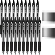 Shuttle Art Black Gel Pens, 48 Pack(20 Pens with 1 Count (Pack of 48), 