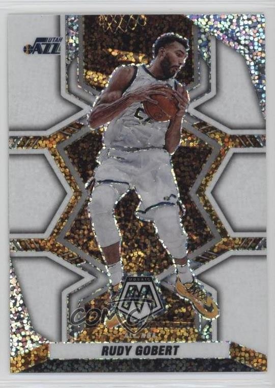 2021-22 Panini Mosaic All-NBA White Sparkle Mosaic Prizm Rudy Gobert #293 nd3