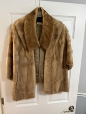 Vintage Canadians Mink Fur Cape Brown Real Fur Wrap One Size Luxury