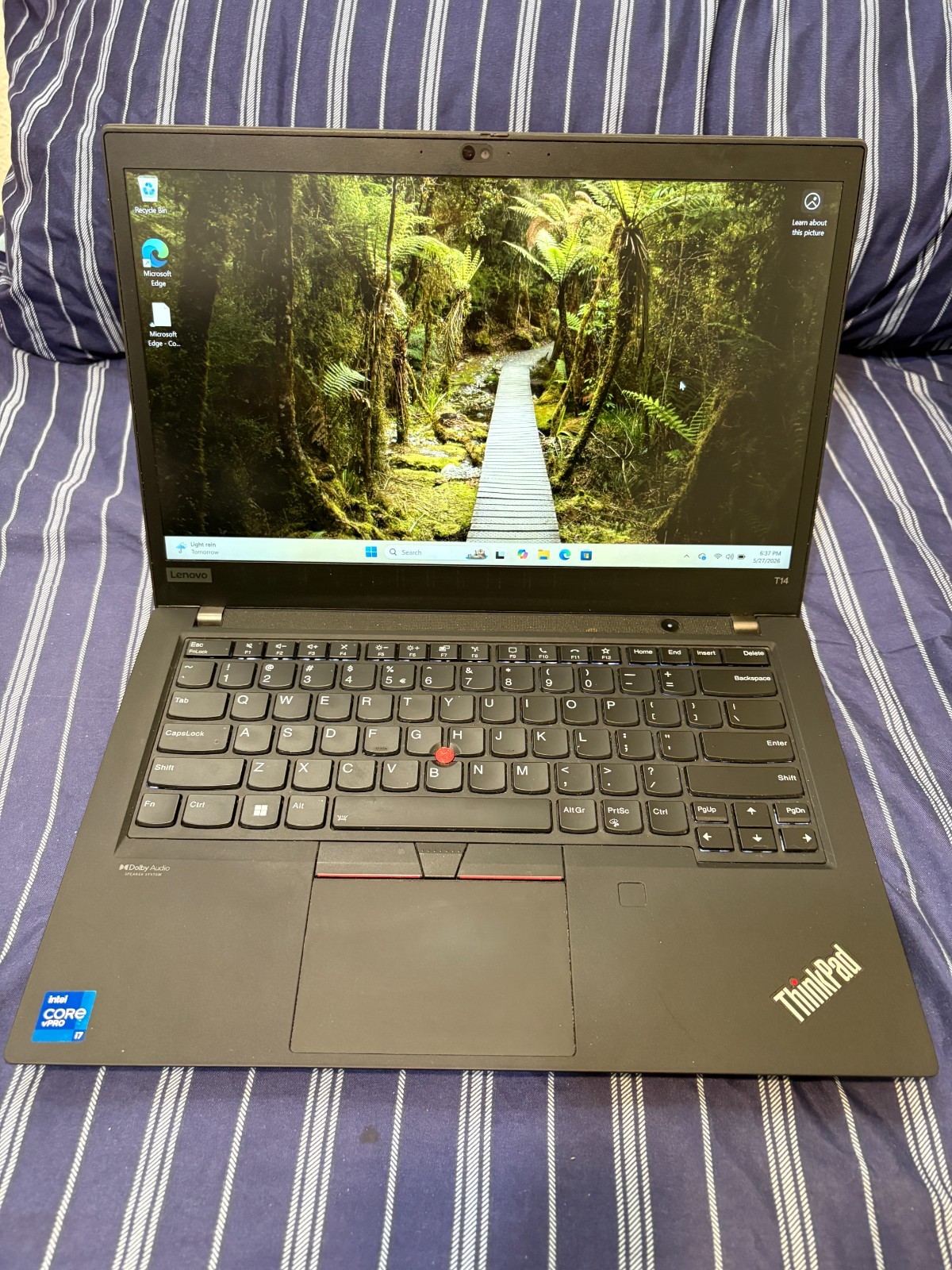 Lenovo ThinkPad T14, 14-Inch Laptop, with i7-1185G7 3GHZ, 512 GB SSD (Solid State Drive), Windows 11 Pro
