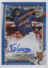 2021 Bowman Chrome Prospects Blue Refractor /150 Freddy Valdez #CPA-FV Auto lh0