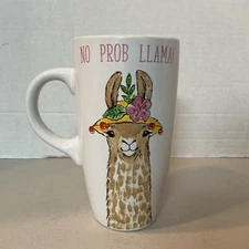 rue2 NO PROB LLAMA Coffee Tea Cup Mug 20oz - 6.5” Tall - RARE 