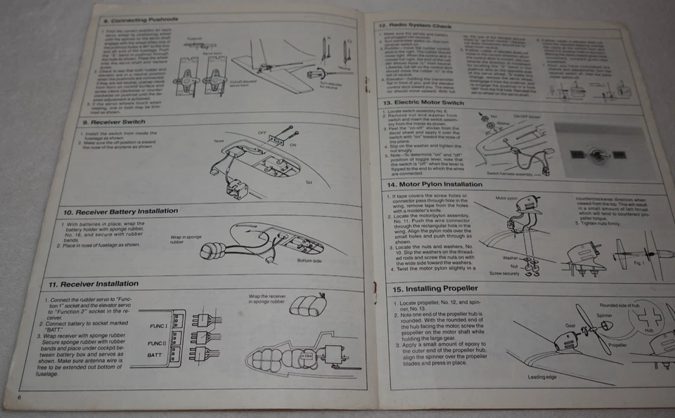 Canario Radio Control Electric Powered Model Airplane Cox Hobbies 1985 Manual - Image 3 of 4