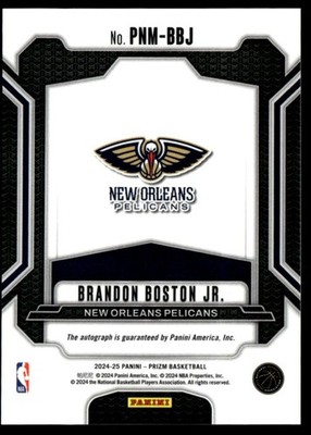 Brandon Boston Jr. RPA 24枚限定 BGS9 AUTO10 2024-25 Panini Prizm Penmanship Brandon Boston Jr. Auto New