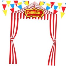 4 Pcs Halloween Carnival Banner Decor Circus Tent Awning Carnival Style