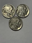Lot of 3 Buffalo Nickels - Nice Full Date Coins - 1935P, 1936P & 1937P
