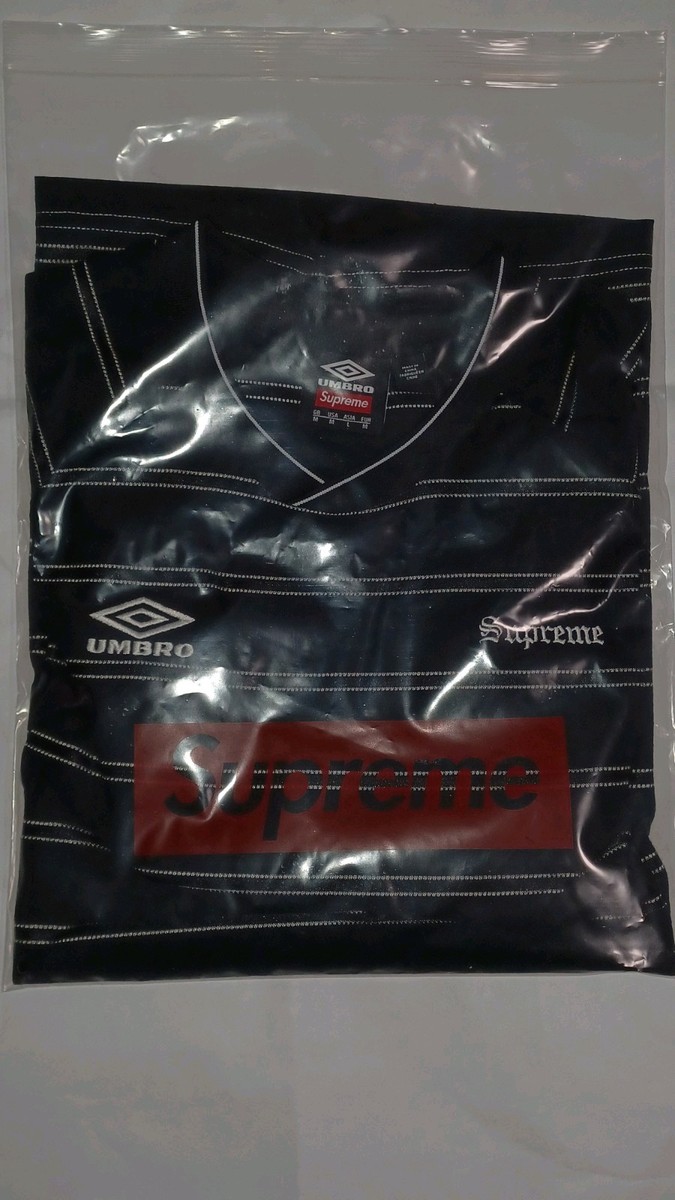 Size M - Supreme x Umbro Stripe Soccer Jersey (Black) | eBay