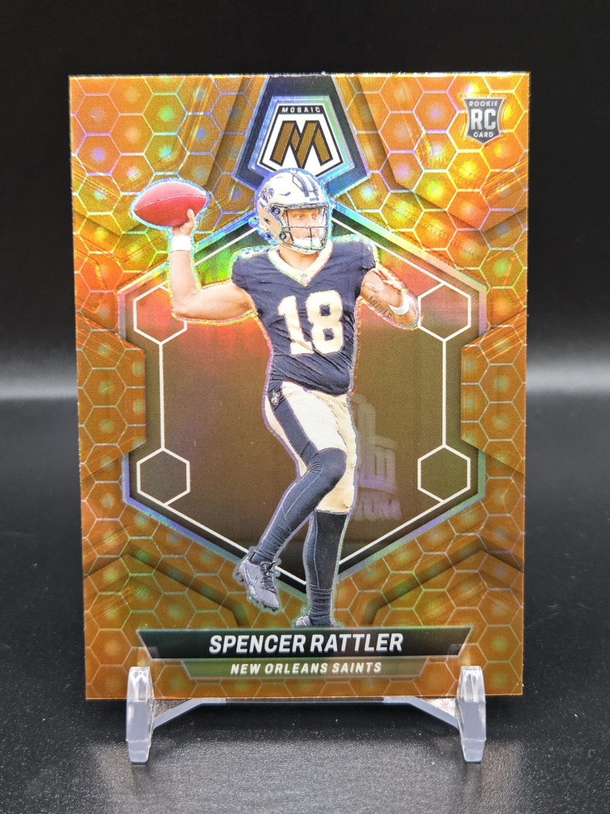 2024 Panini Mosaic SPENCER RATTLER RC Honeycomb Prizm SP #393 Saints