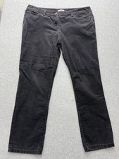Eileen Fisher WomensCorduroy Pants 8 Gray Cropped Straight Leg Stretch Casual