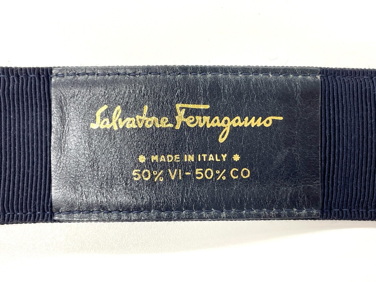 Auth Vintage Salvatore Ferragamo Vara Ribbon gold and black metallic Belt Authentic Salvatore Ferragamo Vara Ribbon Belt with Gold  main image 2