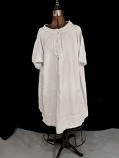 antique chemise shift white linen bust 54 drop shoulder 18th c replica