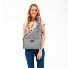 Small Dog Sling Carrier Bag, Hands-Free Dog Carrier Sling with Safety Buckle,...