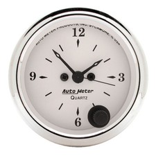 Autometer 1686 Gauge Clock 2 116 12hr Analog Old Tyme White