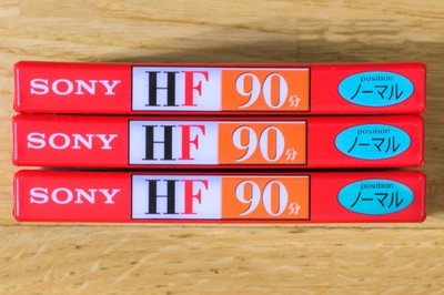 Lot of 3 Compact Cassette tapes Sony HF 90 Type 1 Normal Sealed
