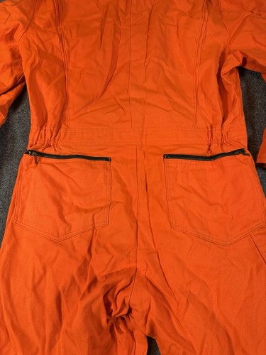 Vintage Walls Blizzard Pruf Coveralls Adult Large Short Orange Hunting USA MADE - Picture 16 of 17