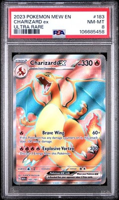 2023 POKEMON MEW EN-151 ULTRA RARE #183 CHARIZARD EX PSA 8 | eBay