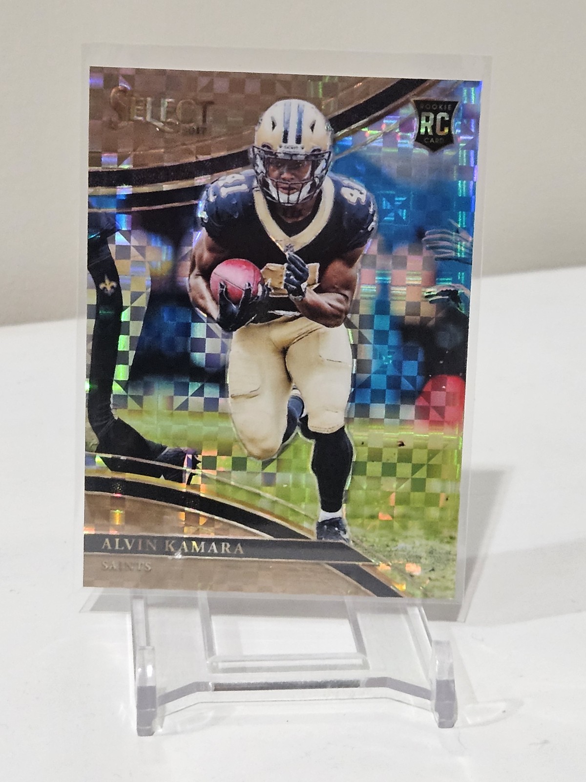 Alvin Kamara RC 2017 Select Field Level /75 Checkerboard Saints SP #225