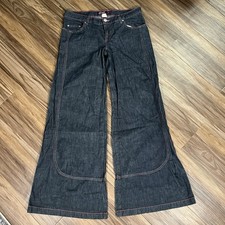 Vintage Kik Girl Women  s Pants Size 11 Black Wide Leg Flared Kik Wear Y2K Rave