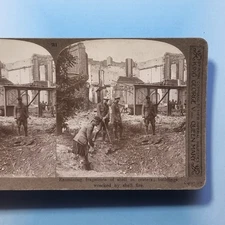 WW1 Great War Stereoview 3D C1916 Real Photo Shell Hole Survey Black Watch Tommy