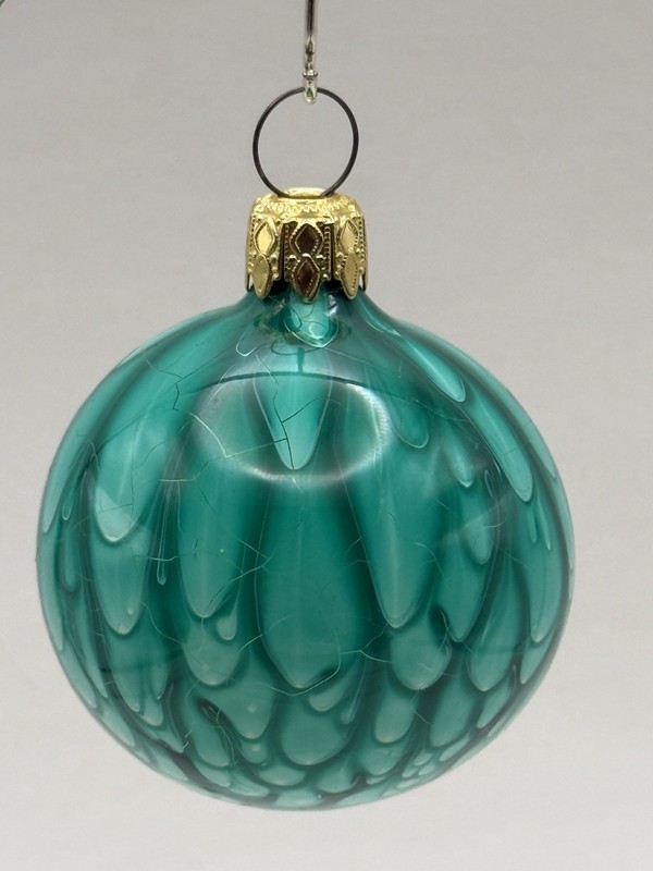 Vintage West Germany Green Drip Christmas Ornament