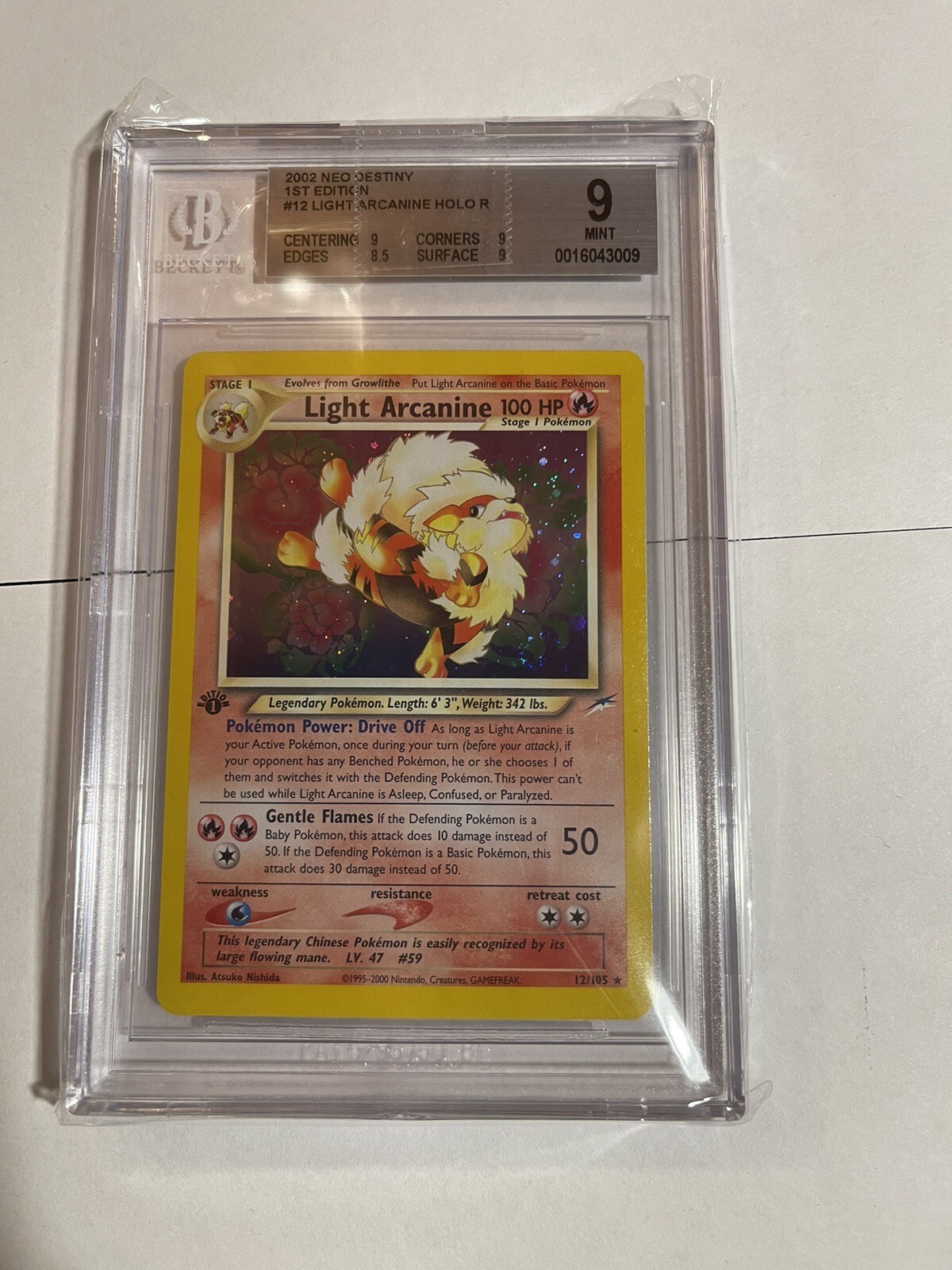 LIGHT ARCANINE 12/105 HOLO 1ST EDITION NEO DESTINY 2002 POKEMON Beckett 9 eBay