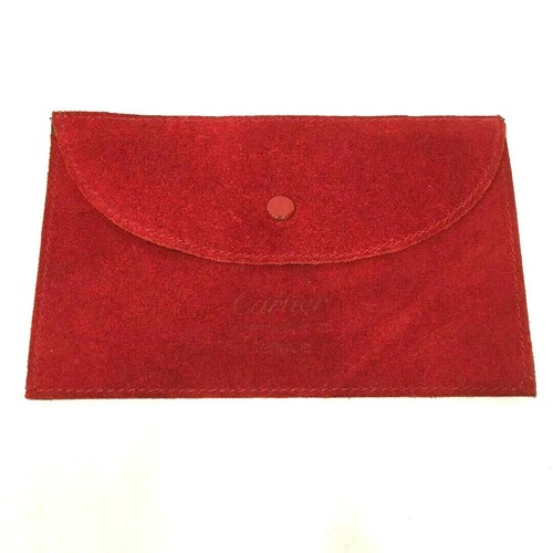 Red Suede Jewelry Watch Pouch 