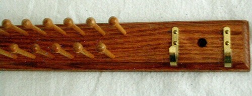 Solid Oak TIE & BELT ORGANIZER Holds 23 Ties or Scarves 4+ Belts 20" Long EUC - Picture 4 of 4
