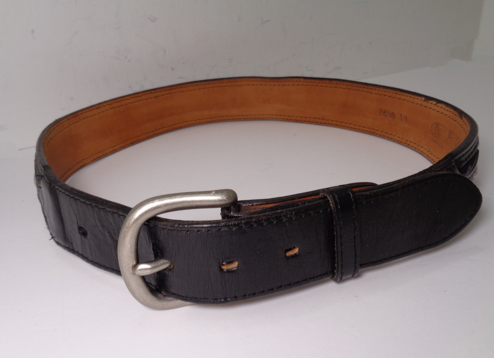 Vtg Circle Y Of Yoakum Beaded Black Leather Sz M 32 Native American