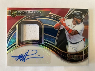 Monte Harrison 2021 Select Tri-Color Prizm RPA Rookie Auto Jersey Patch 23/99