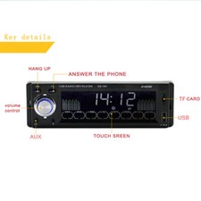 Single 1 Din Car MP3 Player FM Stereo Radio Bluetooth AUX/USB/SD Touch Screen
