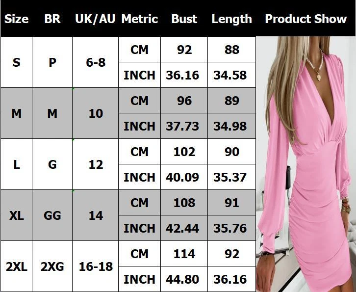 Womens Ruched Party Dresses Long Sleeve Bodycon V Neck Mini Sexy Dress SIZE 6 18