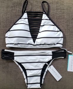 white high neck swim top