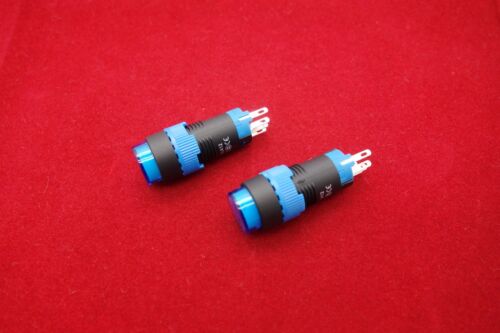 2PCS Cutout 12MM 110V Blue LED ILLUMINATED Round Maintained PUSH BUTTON 5 PINS - Picture 4 of 5