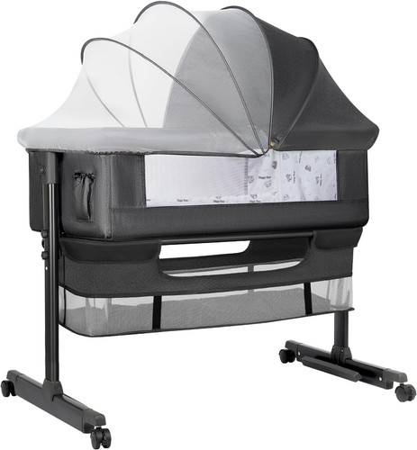Baby Bassinet, Baby Basinet Bedside Sleeper, Easy to Fold Portable Crib Side ... - Picture 2 of 7
