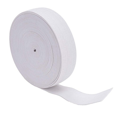 Singer Elastico Piatto Non-Roll, 72% Poliestere 28% Gomma, Larghezza 2,5 Cm, Colore Bianco, Per Cucito E Trapuntatura