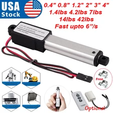 DC12V Electric Micro Mini Linear Actuator 0.4" 0.8" 1.2" 2" 3" 4" Fast Upto 6"/s