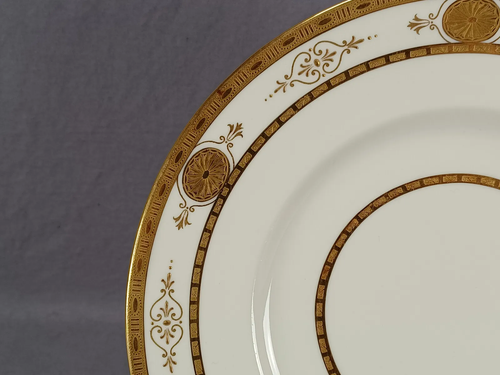 Minton Tiffany & Co Gold Encrusted & Beaded Ivory 10 1/4 Inch Plate A - Picture 6 of 8