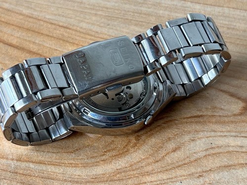 Seiko 5 White Dial 7s26-03b0 Automatic 21 Jewels 37mm Men’s Watch, Perfect - Picture 7 of 9
