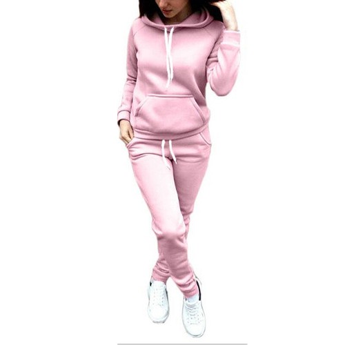 2Pcs/Set Hoodie Pants Tops Tracksuit Sweatshirt Sweat Suit Sports Women Casual - Picture 8 of 17