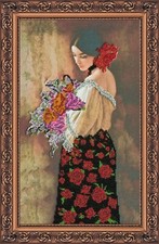 DIY Bead Embroidery Needlepoint Kit "Marcela " Stitching Handmade Beadwork