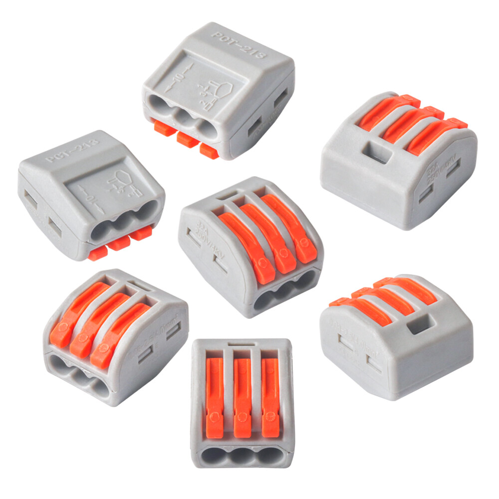 Push Wire Connector Lever-Nut Butt Wiring Compact Splice Connector 3 In 9 Out - View #11