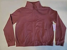 Women's Ebb & Flow Activewear Jacket Lightweight NWT Size M Brown Full Zip Soft