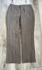 Lauren Ralph Lauren Petite Wool Pants Herringbone Brown Fully Lined Size 10P