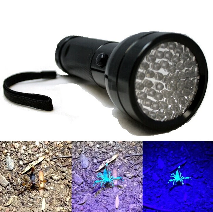 51 UV LED Ultra Violeta Detector Lámpara Inspección Luz Negra 395 nM Linterna AA Foto 4 de 4