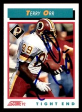 1992 Score Football #473 Terry Orr Signed Autograph (no COA)