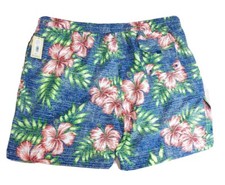 CARIBBEAN ROUNDTREE  YORKE Big Mens Blue w/ Floral Cargo Swim Trunks sz 4XB NWT