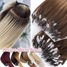 200S #Ombre Remy Micro Loop Estensioni Capelli Umani Veri Nano Anello Perline Testa Piena