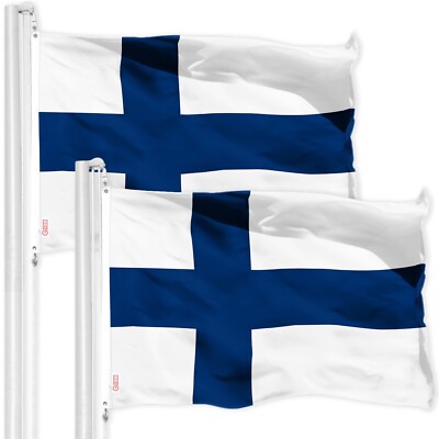 NEW G128 Finland Flag 2-Pack 3x5 FT Finnish Printed 150D Polyester