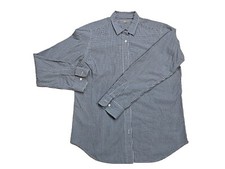 Uniqlo Women Button up Blue white Checkered Cotton Dress Shirt Large (lot 160)